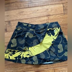 Dona Jo Black and Gold Cheetah Print Ruffle Skort, Size 3, XL